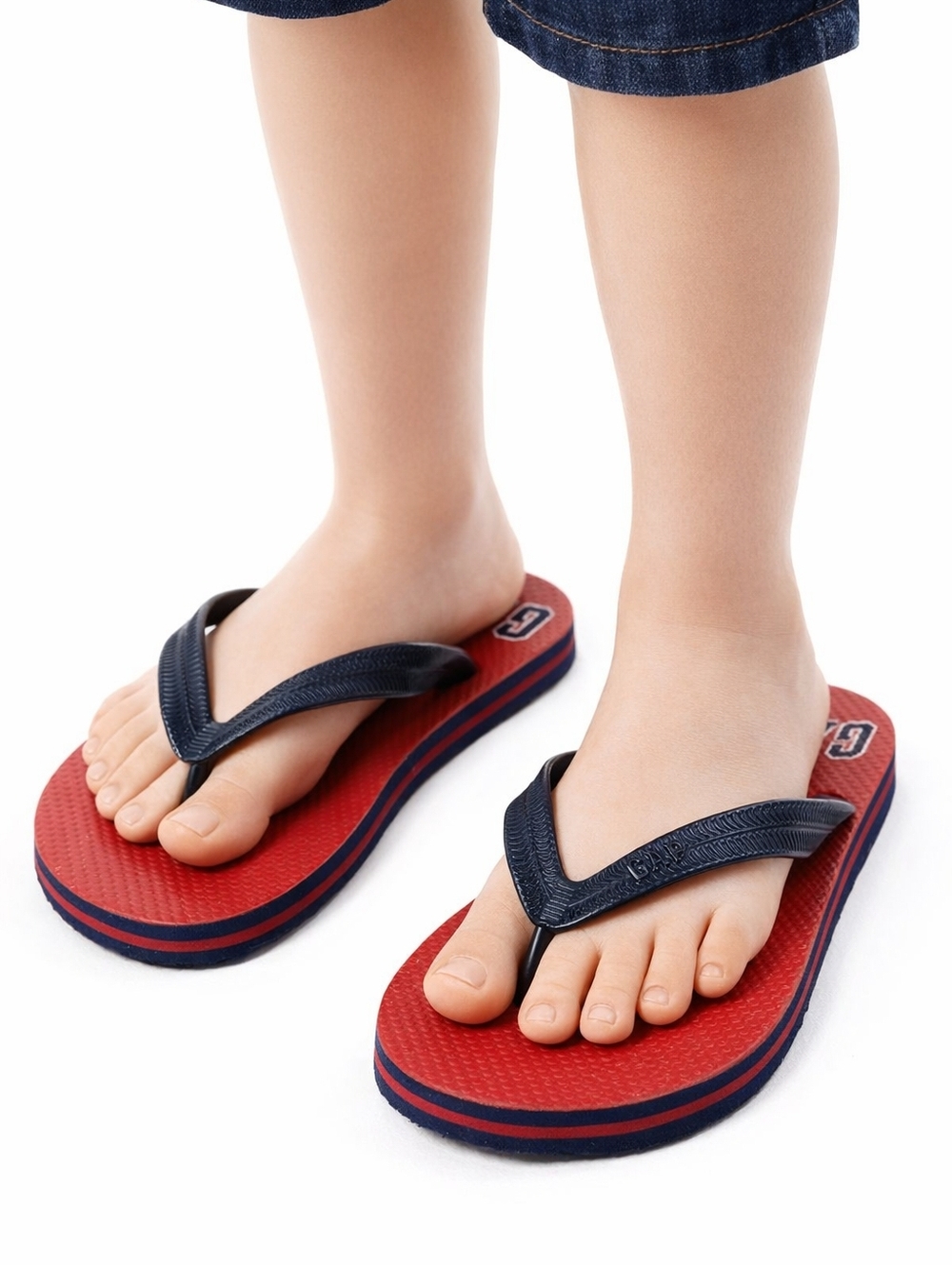 GAP Kids Flip-Flops Sandals Red Blue Black Size 3/4 – Comfortable Summer Shoes